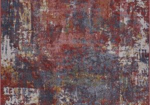 Extra Large Rustic area Rugs Ladole Rugs Madrid Blue Dark Red Terra Abstract Indoor area Rug Carpet 7×9 6 7" X 9 2" 200cm X 280cm Rustic Brown Lgn