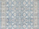 Faded Blue area Rug Silver ash Gray Ivory Ocean Blue Faded oriental Distressed area Rug