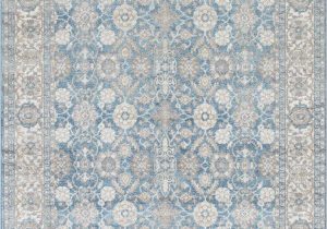 Faded Blue area Rug Silver ash Gray Ivory Ocean Blue Faded oriental Distressed area Rug