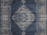 Faded Blue Persian Rug Navy Blue and Silver Faded Worn Overdyed Style Rug
