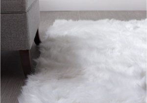 Faux Fur area Rug 8×10 Serene Faux soft Sheepskin Rug Ivory
