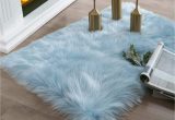 Faux Fur Blue Rug ashler Faux Fur Light Blue Rectangle area Rug Indoor Ultra soft …