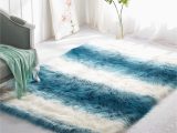 Faux Fur Blue Rug Pop Shop Ultra soft Ombre Faux Fur Shag Rug for Kids and Teens Available In Blue Pink and Grey, 30×46,