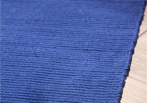 Flat Weave Blue Rug solid Bright Blue Flatweave Eco Cotton Rug Hook & Loom
