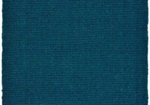 Flat Weave Blue Rug solid Teal Blue Flatweave Eco Cotton Rug