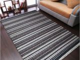 Flat Woven Wool area Rugs Rugsotic Carpets Hand Woven Flat Weave Kilim, Contemporary Wool area Rug, Charcoal,white, 3’x5′