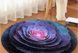 Flower Shaped Bathroom Rugs 3d Flower Printed Round Fleece Floor Mat