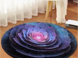 Flower Shaped Bathroom Rugs 3d Flower Printed Round Fleece Floor Mat