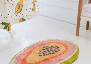 Flower Shaped Bathroom Rugs Papaya Bath Mat