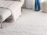 Fluffy area Rugs for Bedroom Cloudy Shag solid Silver Rug