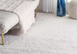 Fluffy area Rugs for Bedroom Cloudy Shag solid Silver Rug