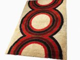 Giannini Abstract Brown Red area Rug Extra Large Danish Modern Wool Rya Rug Tapestry by Hojer Eksport …