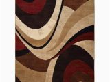 Giannini Abstract Brown Red area Rug Modern Curves Brown area Rug 2×7 Contemporary Waves Runner – Actual 1’9″x7′ 2″