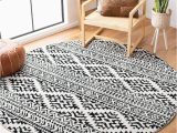 Giunta Wool Black Ivory area Rug Round asaph Moroccan Machine Woven area Rug In Ivory/black