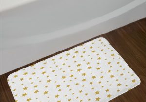 Gold and White Bathroom Rugs Gold White Star Bath Rug