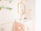 Gold and White Bathroom Rugs Modern Glam Blush Girls Bathroom Design