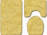 Gold Colored Bath Rugs Jymtd Placer Gold Grinding Pins 3 Piece Bathroom Mat Set Non-slip …