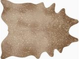 Gold Printed Faux Cowhide area Rug Williston forge Terrazas Tan Gold area Rug Faux Cowhide