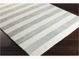 Gray and White Striped area Rug Miles Rug Silver