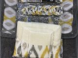 Gray and Yellow Bathroom Rug Sets 18 Piece Bath Rug Silver Grey Gold Print Bathroom Rugs Shower Curtain Rings and towels Sets Keena Yellow