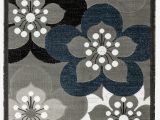 Gray White Blue area Rug Newport Collection Gray White Navy Blue Floral Modern area Rug