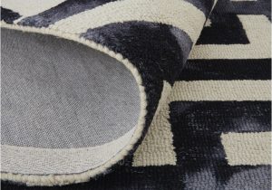 Greek Key area Rug Wool Feizy Floor Coverings Lorrain Tufted Greek Key Wool Rug, Noir …