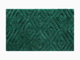 Green Bath towels and Rugs Emerald Green Super Absorbent Thick Pile Ikat Non Slip Bath