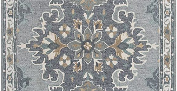 Grey and Beige area Rug 8×10 Rizzy Home Resonant Collection Wool area Rug 8 X 10 Gray Light Gray Dark Beige Blue Gray Central Medallion