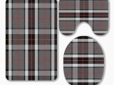 Grey and Black Bathroom Rugs Eczjnt Scottish Tartan tompson Black Gray White 3 Piece