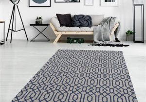 Grey and Blue Living Room Rug Skandi Style Cotton Rug 150 X 230 Cm Grey Blue Modern Living Room …
