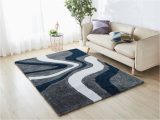 Grey and Navy Blue Rug Amazing Rugs Ac1026-57 5 X 7 Ft. Aria Gray, Navy Blue & White soft …
