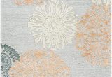 Grey and Peach area Rug Rizzy Home Eden Harbor Collection Wool Viscose area Rug 9 X 12 Peach orange Gray Rust Blue Medallion