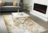 Grey and White area Rug 5×7 5×7 Contemporary area Rug White Gold Gray Ebay