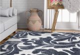 Grey and White area Rug 5×7 Victoria Grey Modern Damask Microfiber 5×7 5 3" X 7 3