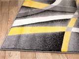 Grey and Yellow area Rug 8×10 Summit- Gray Abstract area Rug with Yellow and White Lines (design …