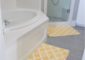 Grey and Yellow Bath Rug Girls Bathroom Decor the Sunny Side Up Blog