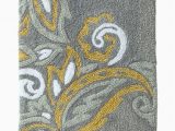 Grey and Yellow Bath Rug Threshold Plush Gray & Yellow Paisley Bath Rug Skid Resist Throw Mat 20×34 Walmart