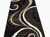 Grey Brown and Black area Rugs Modern Long Runner Contemporary area Rug Dark Brown & Black Carpet King Design 344 32 Inch X 10 Feet