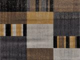 Grey Brown and Black area Rugs Stegner Premium Abstract Yellow Gray Light Brown Black area Rug