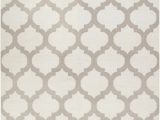 Grey Tan and White area Rug Frontier White and Grey Trellis Print Rug