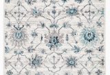 Grey White and Teal area Rug Garber Medallion White Teal area Rug