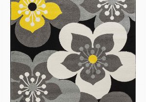 Grey Yellow White area Rug Oxford Collection Style 13 Yellow Grey Floral area Rug 2×3