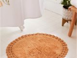 Half Moon Bathroom Rugs Round Crochet Trim Bath Mat