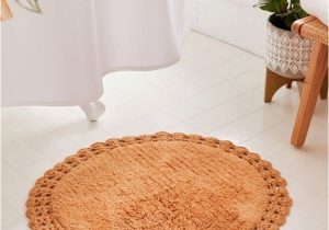 Half Moon Bathroom Rugs Round Crochet Trim Bath Mat