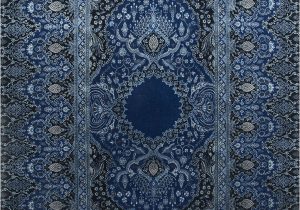 Hand Knotted Blue Rugs Qm 401 Medium Cobalt Me Val Blue