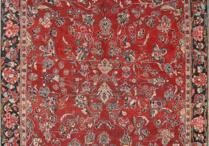 Hand Knotted Persian area Rug Antique All Over Floral Red Mahal Persian Hand Knotted 7×11