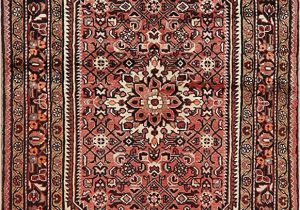 Hand Knotted Persian area Rug Geometric Hamedan Persian area Rug Coral Hand Knotted