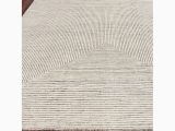 Hand Tied Wool area Rugs Crescent Striped Hand-knotted Wool Ivory area Rug