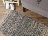 Hand Woven Cotton Black area Rug fortney Striped Hand-loomed Cotton Black area Rug