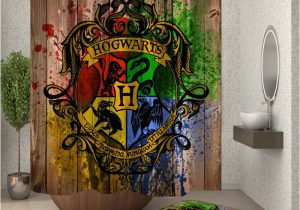 Harry Potter Bath Rug 2pcs Harry Potter Gryffindor Cosplay Bathroom Shower Curtain Cartoon Bath Mat